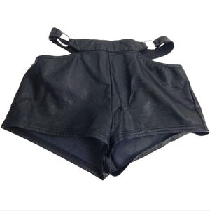 Club Exx Nights Into Mornings Cutout Vegan Leather Shorts